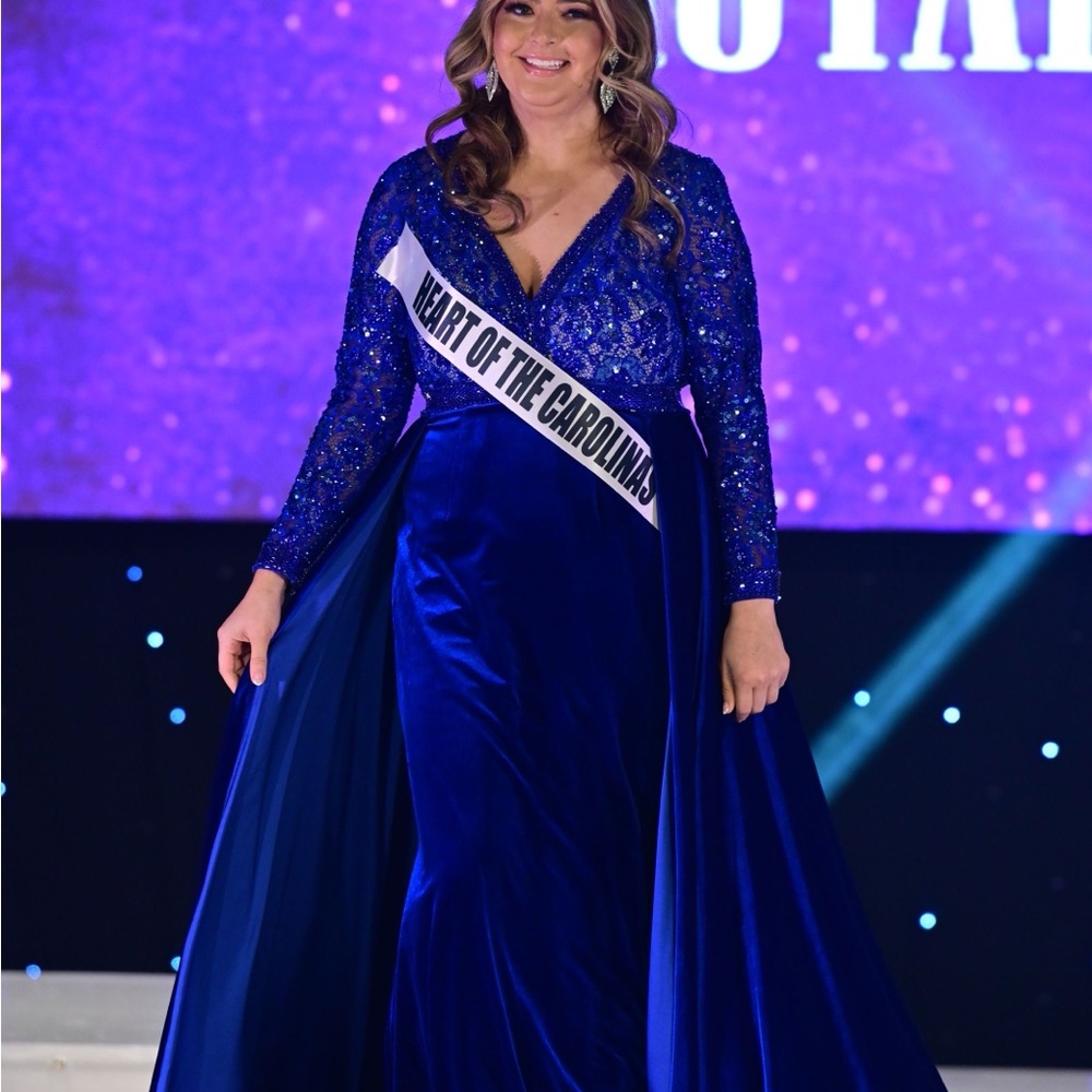 Johnathan Kayne Royal Blue Long Sleeve Gown